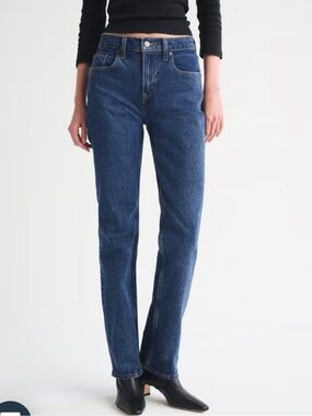 Abercrombie & Fitch Dark Blue Straight Leg Women's Jeans